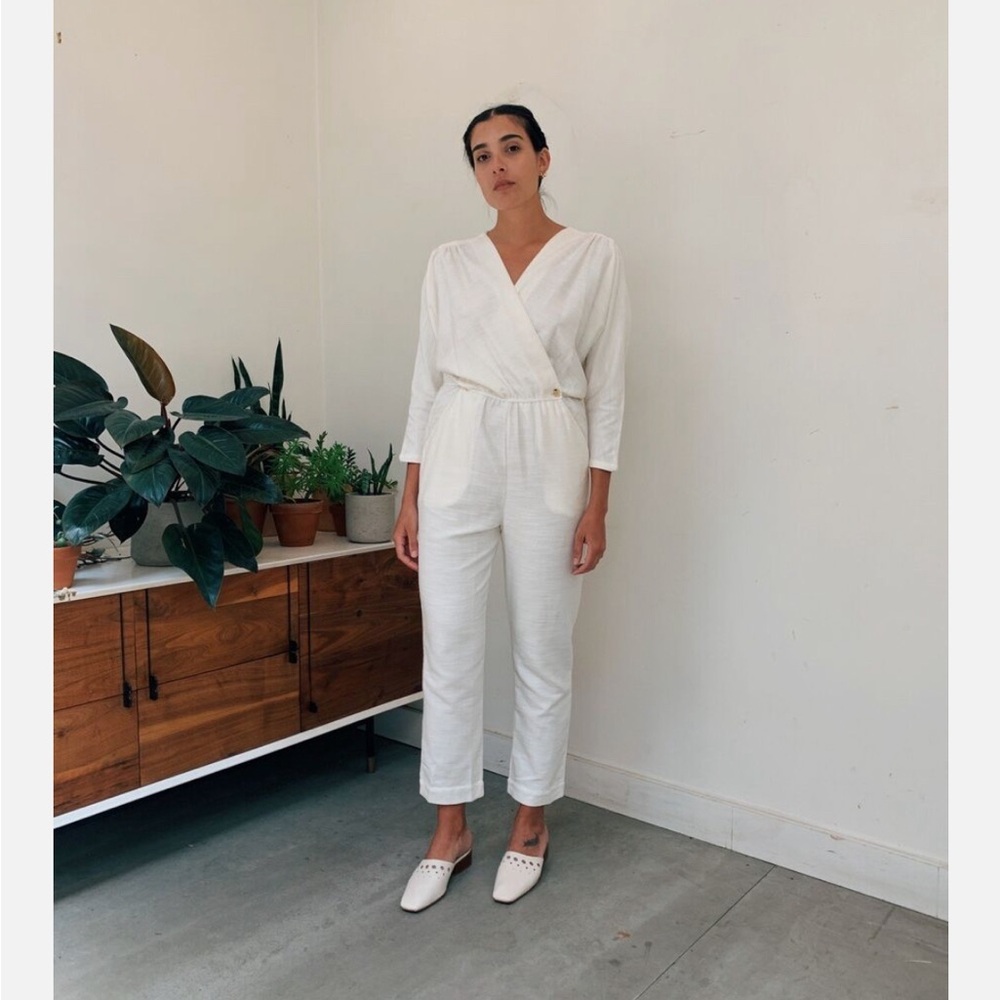 PALOMA WOOL White Cotton Woven Jumpsuit Medium